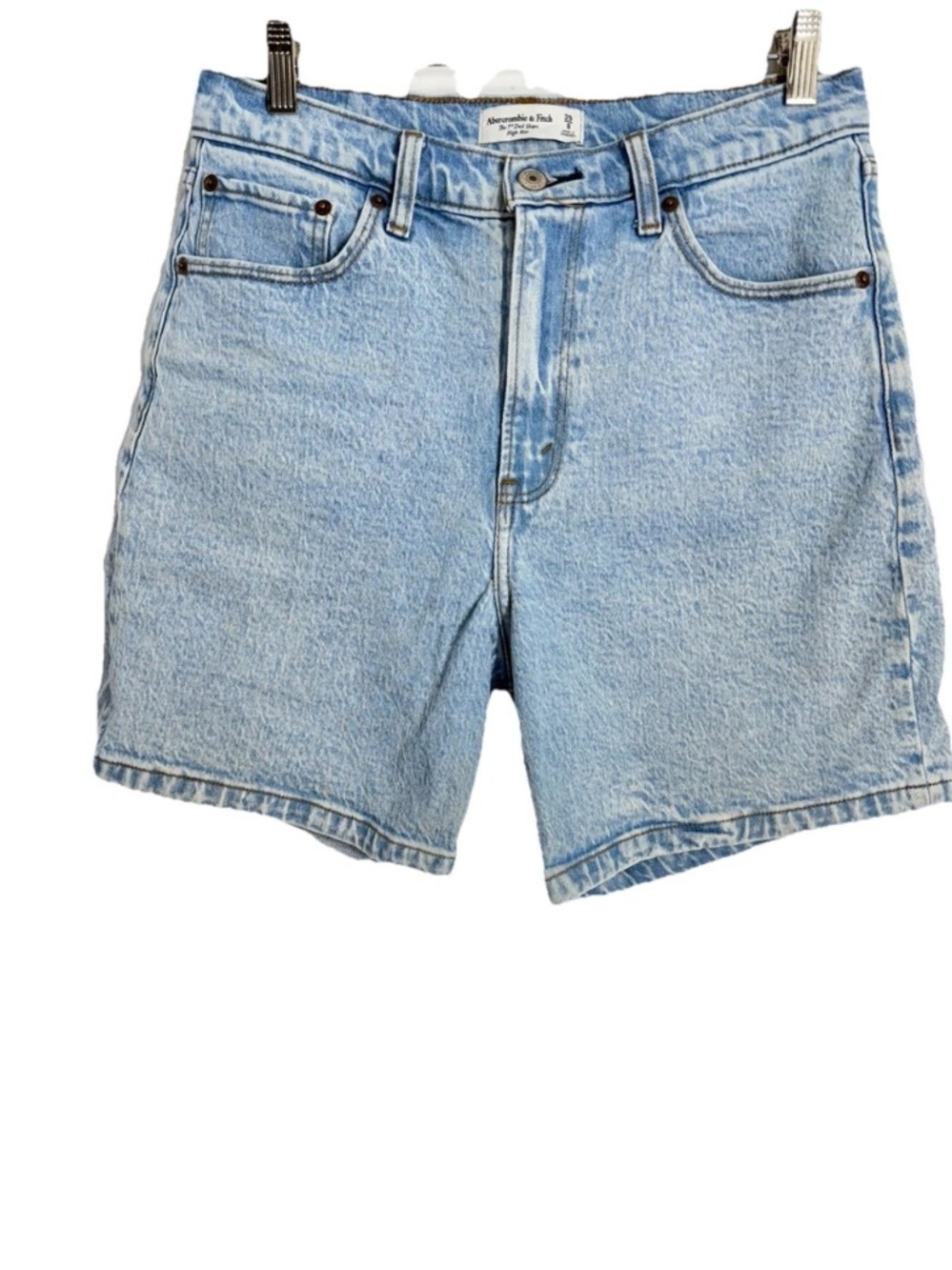 Abercrombie and Fitch curve love the dad short 7" high rise denim shorts Size 8 - Picture 8 of 14